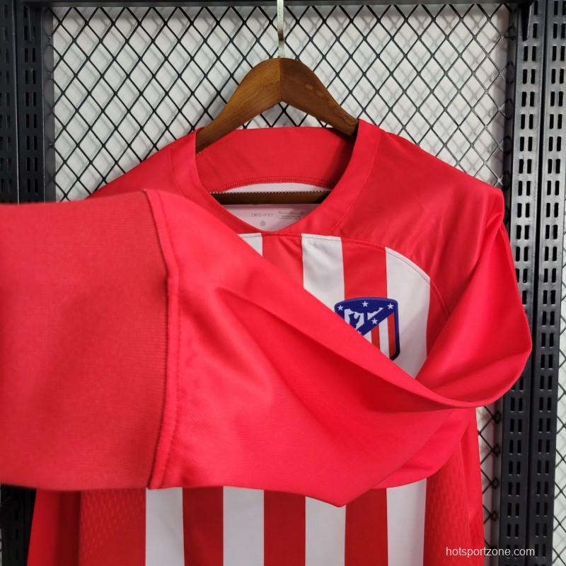 23-24 Atletico Madrid Home Long Sleeve Jersey