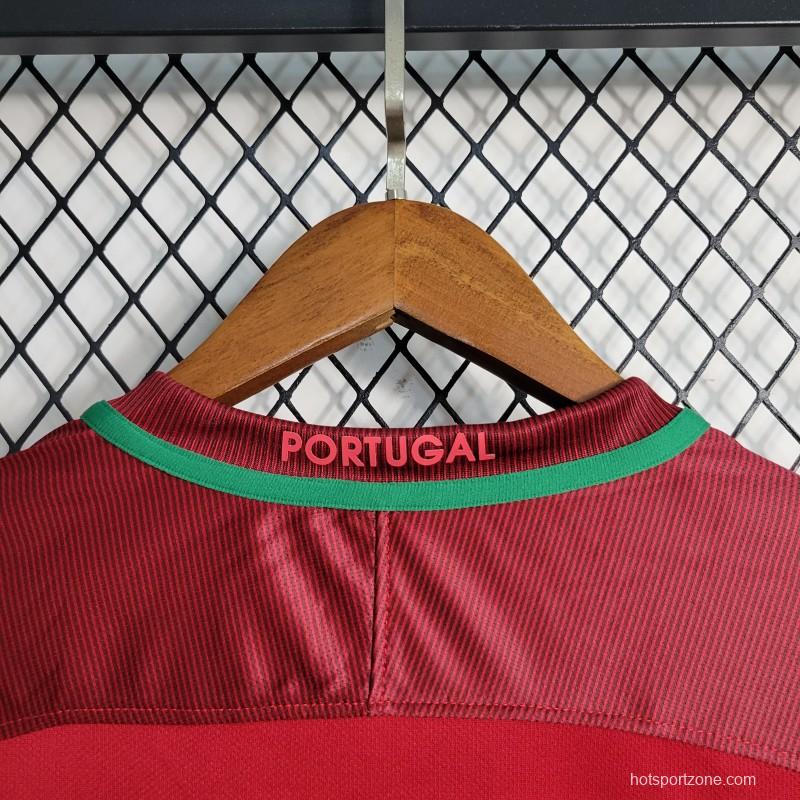 Retro 2016  Portugal Home Long Sleeve Jersey