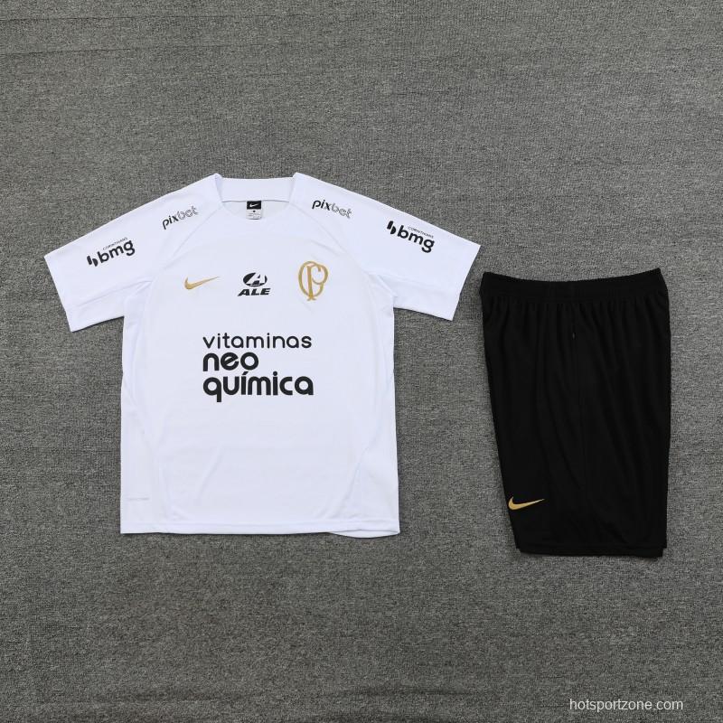23/24 Palmeiras White Short Sleeve Jersey+Shorts