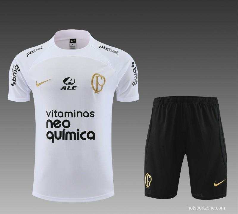 23/24 Palmeiras White Short Sleeve Jersey+Shorts