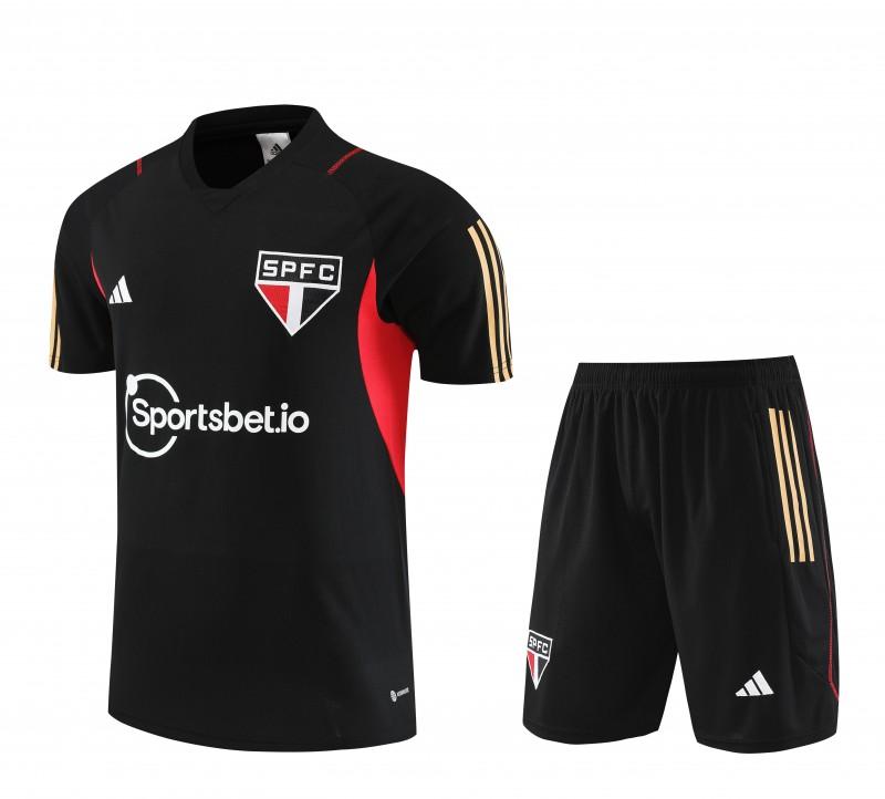 23/24 Sao Paulo Black Short Sleeve Jersey+Shorts