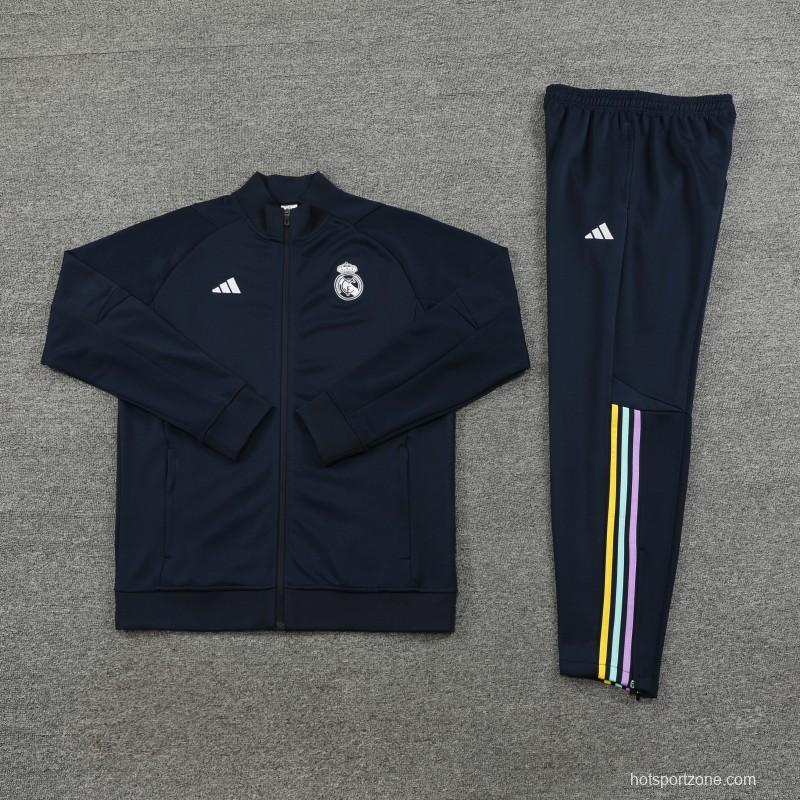 23/24 Real Madrid Navy Full Zipper Jacket+Pants