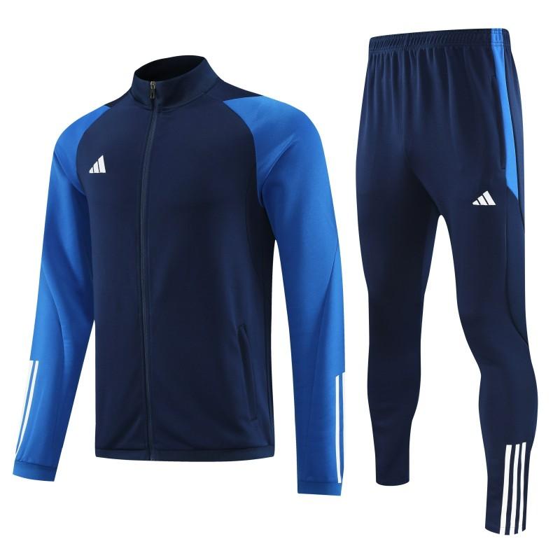 23/24 Adidas Black Blue Full Zipper Jacket+Pants