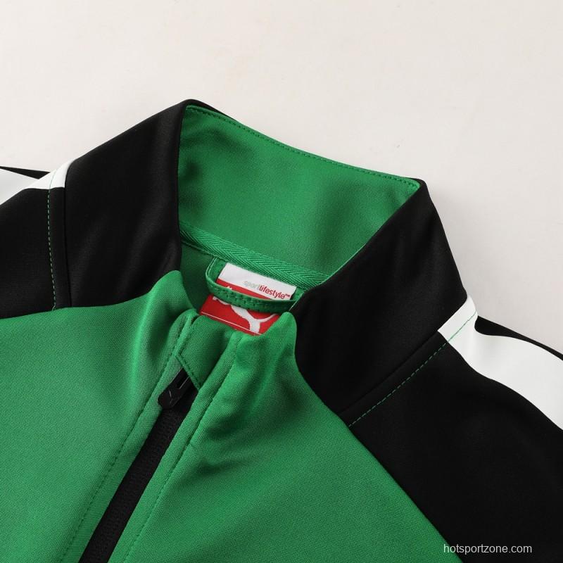 23/24 PUMA Black/Green Full Zipper Hooide Jacket+Pants