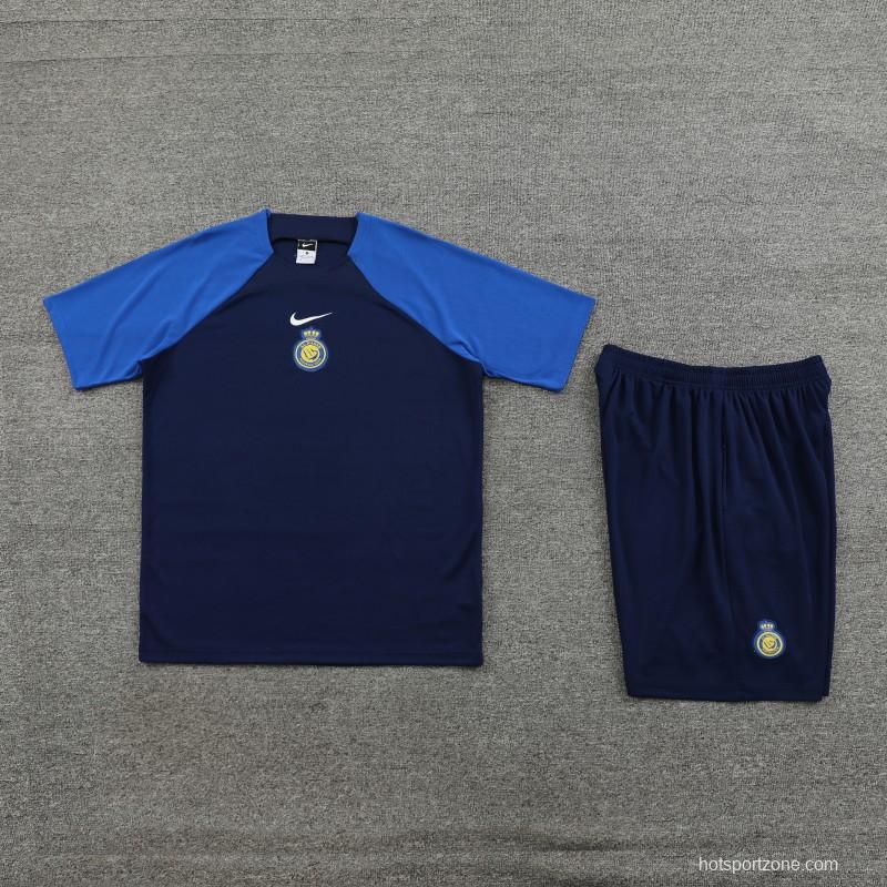 23/24 Al-Nassr Black/Blue Short Sleeve Jersey+Shorts