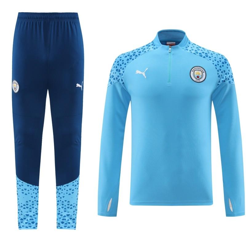 23/24 Manchester City Blue Half Zipper Jacket+Pants