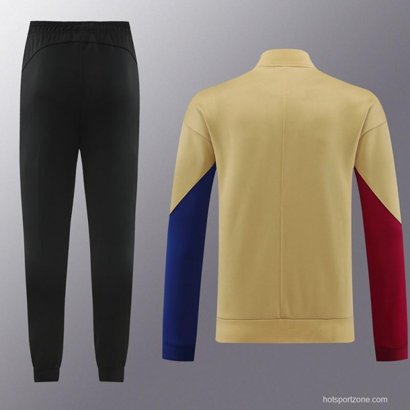 23/24 Barcelona khaki Full Zipper Jacket+Pants