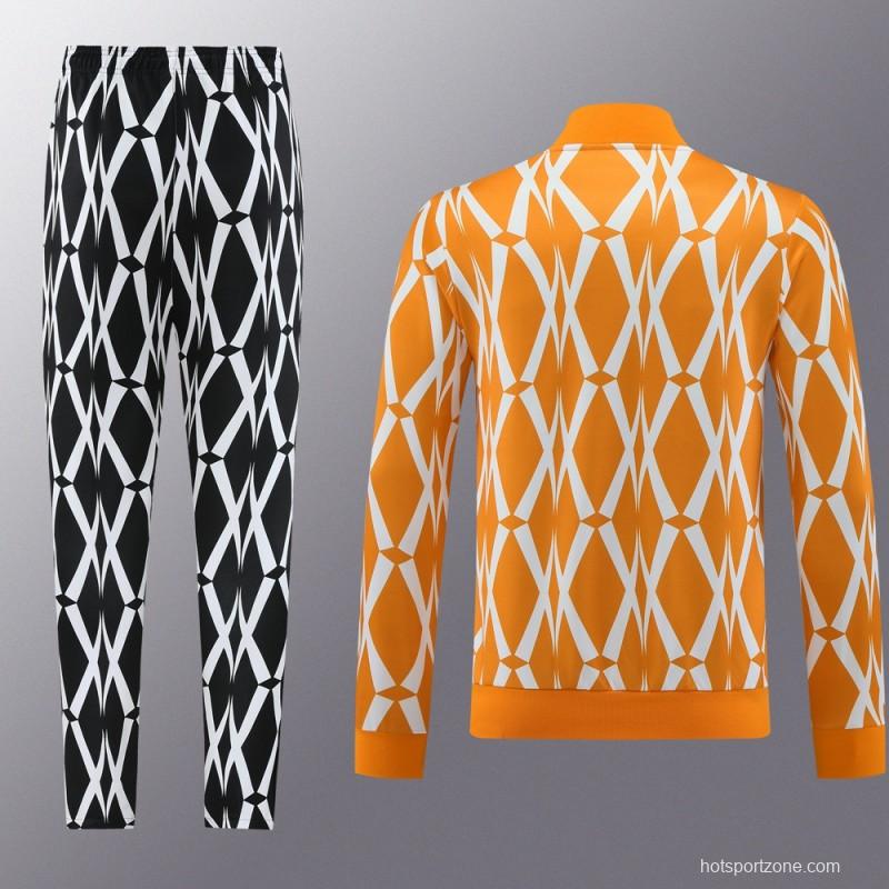 2024 Ivory Coast Orange Full Zipper Jacket+Pants