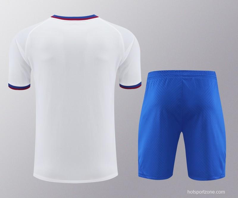 23/24 Barcelona White Short Sleeve Jeresy+Shorts