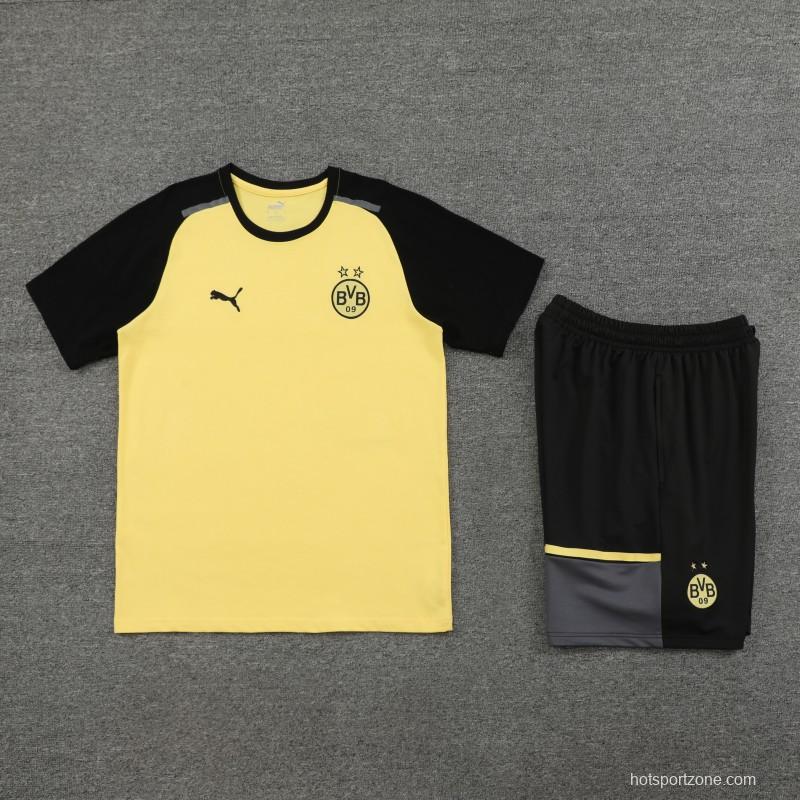 23/24 Borussia Dortmund Cotton Short Sleeve Jersey+Shorts