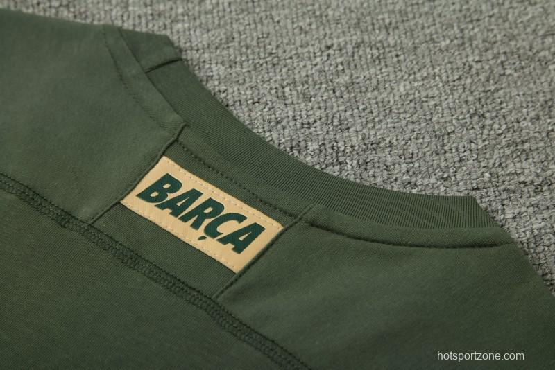 23/24 Barcelona Dark Green Cotton Short Sleeve Jersey+Shorts
