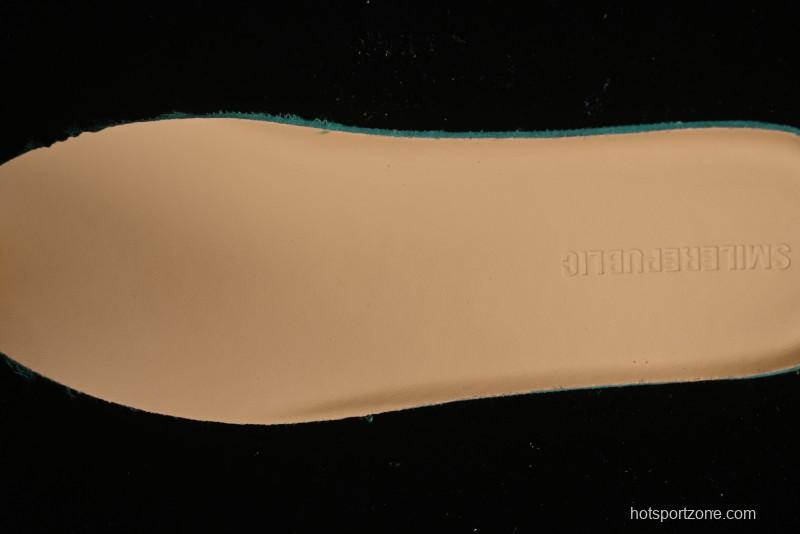 SMILEREPUBLIC Mint Manbo Light Blue Checkered Open Smile Platform Canvas Shoes - G.D4