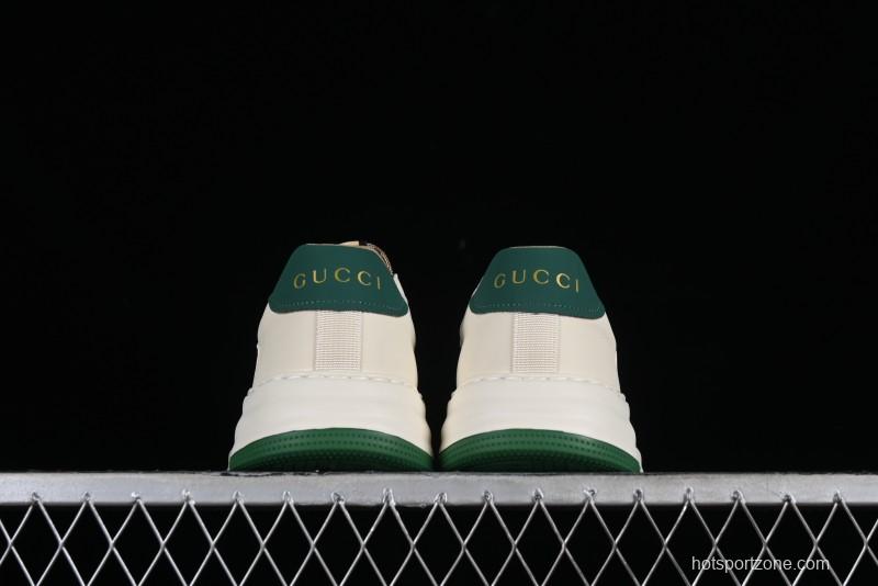 Gucci Chunky B Screener GG Casual Sneakers in Beige and Ebony GG Canvas with Leather Trim - 9Y9209666