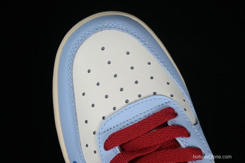 Nike Air Force 1 '07 Low Custom Casual Sneakers "Joker Red" with Full-Length Hexagonal Air Cushion - XL2402-333