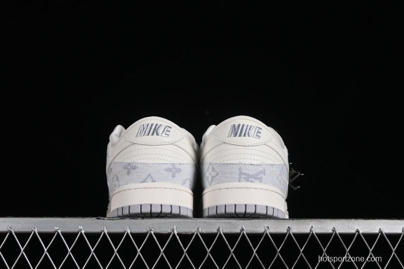 Nike SB Dunk Low LV Collaboration - Tie-Dye Denim Glow in the Dark Anniversary Custom Low-Top Casual Sneakers - FC1688-192