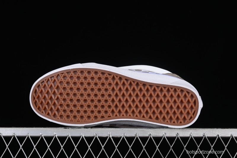 Vans Classics Knu Skool Retro Chunky Sneakers in Light Brown/Lilac Checkerboard - VN0009QC0AK