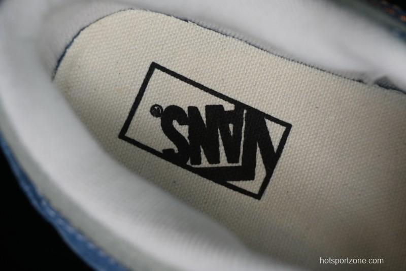 Vans Classics Knu Skool Washed Denim Distressed Vintage Chunky Tongue Skate Shoes - VN0009QCBLK