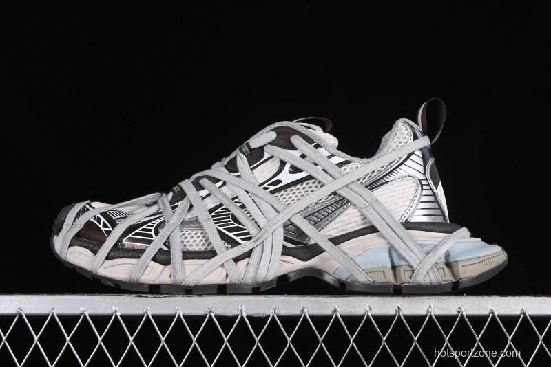 Balenciaga Phantom Sneaker 10th Generation Lace-Up Running Shoes with Transparent Heel Strap - W3XLL2097