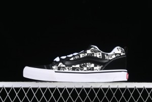 Vans Classics Knu Skool Checkerboard Graffiti Chunky Tongue Skate Shoes - VN0009QC6BT
