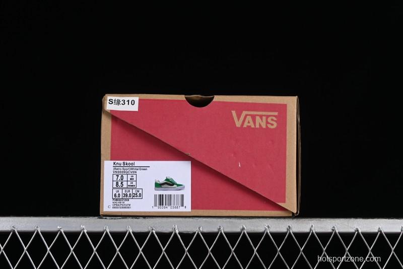 Vans Classics Knu Skool White Green Chunky Tongue Retro Sneakers - VN0009QCV0N
