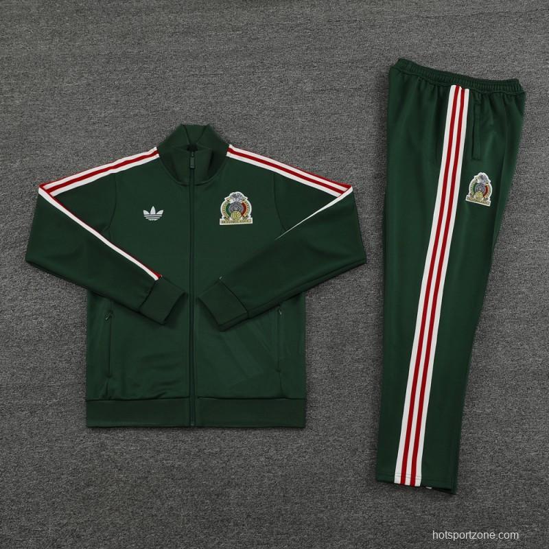 2024 Mexico Green Full Zipper Jacket +Long Pants