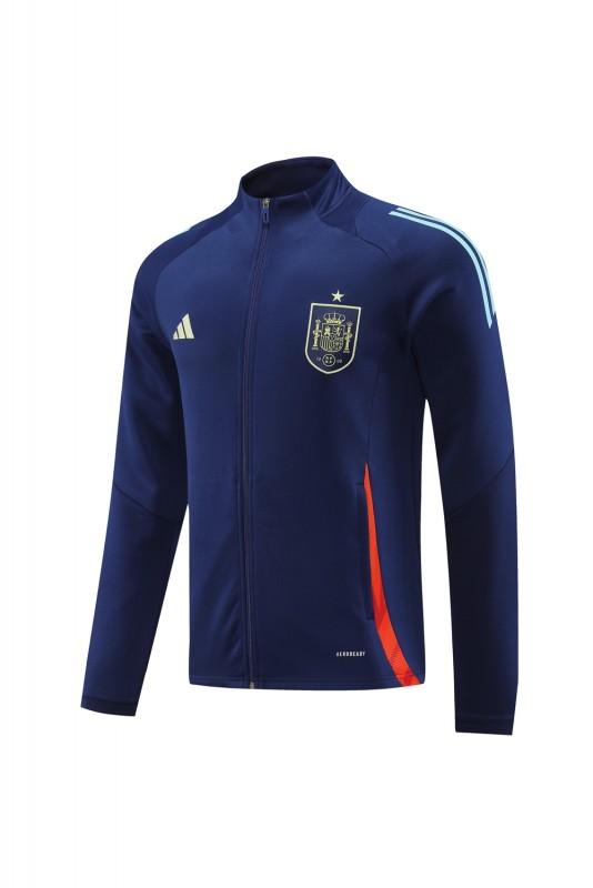 2024 Spain Navy Full Zipper Jacket +Long Pants