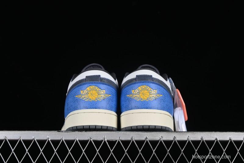 Nike Air Jordan 1 Low Flight Vintage Retro Sneakers in White and Blue - FV8439-104