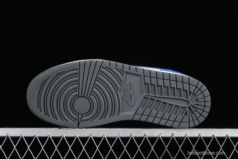 Nike Air Jordan 1 Low Flight Vintage Retro Sneakers in White and Blue - FV8439-104