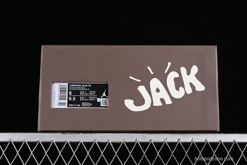 Nike Travis Scott x Jordan Jumpman Jack TR "University Red" Basketball Shoes with Magic Strap - FZ8117-100