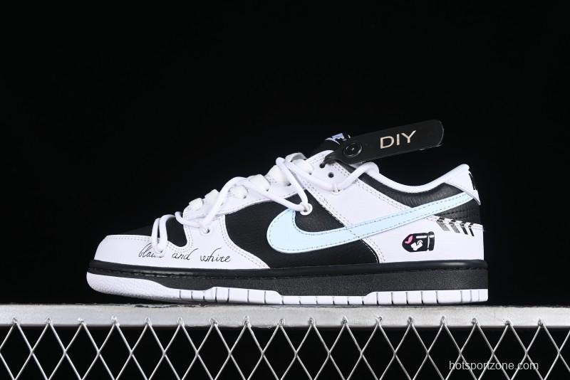 Nike Dunk Low Reverse Panda Graffiti Color SB Lace-Up Low-Top Casual Skate Shoes - FD9064-011