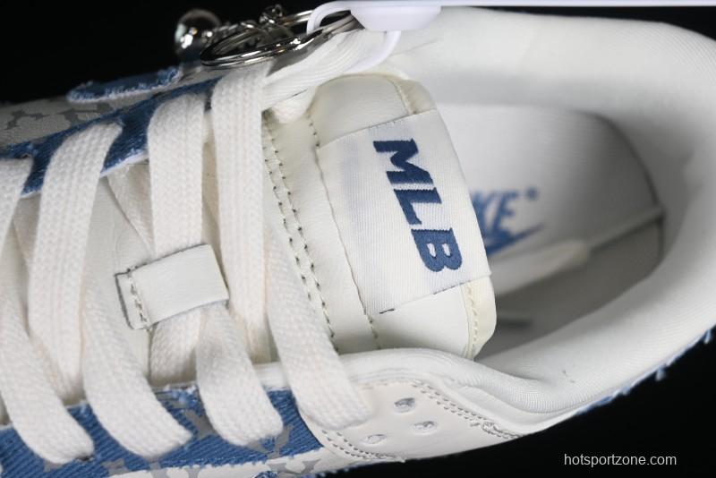 Nike SB Dunk Low MLB Collaboration - Blue Denim Anniversary Custom Low-Top Casual Sneakers - DQ1098-348