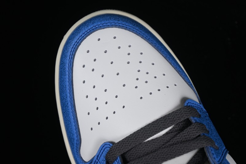 Nike Air Jordan 1 Low Flight Vintage Retro Sneakers in White and Blue - FV8439-104