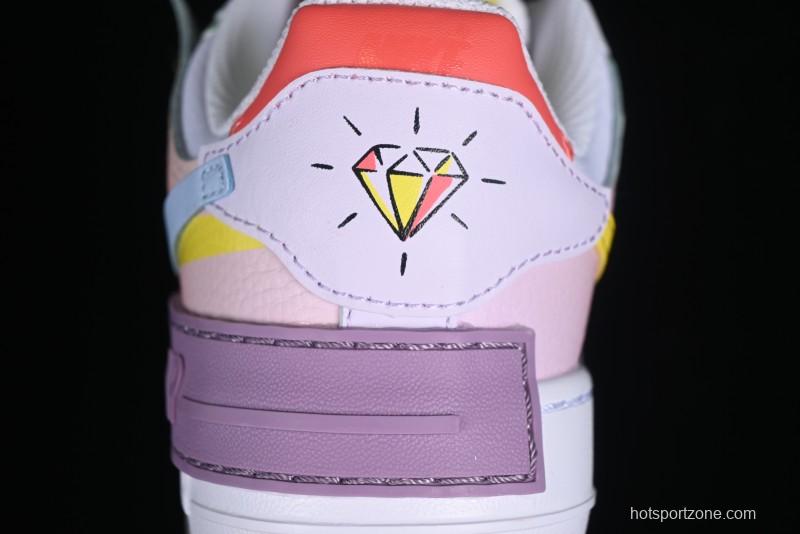 Nike Air Force 1 Shadow Lightweight Elevated Low-Top Versatile Sneakers - CW2630-141