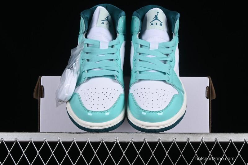 Nike Air Jordan 1 Mid "Bleached Turquoise" Casual Sneakers - DZ3745-300
