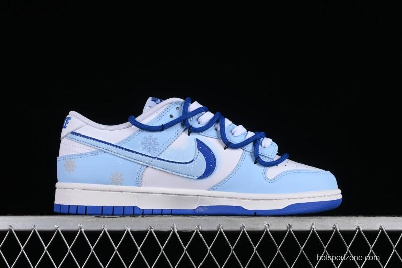 Nike Dunk Low Winter is Here Minimalist White Blue SB Lace-Up Low-Top Casual Skate Shoes - DV0831-104