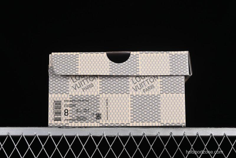 Nike SB Dunk Low LV Collaboration - Beige Black Red Glow in the Dark Anniversary High-End Custom Low-Top Casual Skate Shoes - JH8035-931