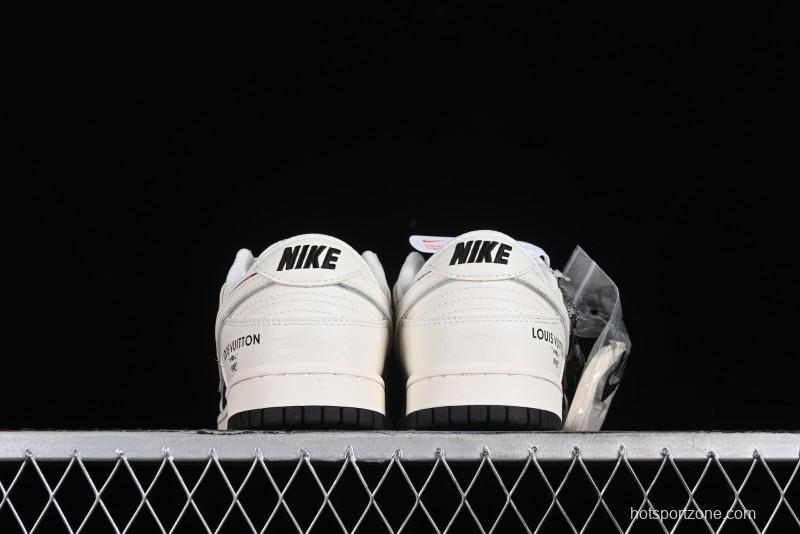 Nike SB Dunk Low LV Collaboration - Elegant Black White Night Light Anniversary High-End Custom Low-Top Casual Sneakers BB8766-208