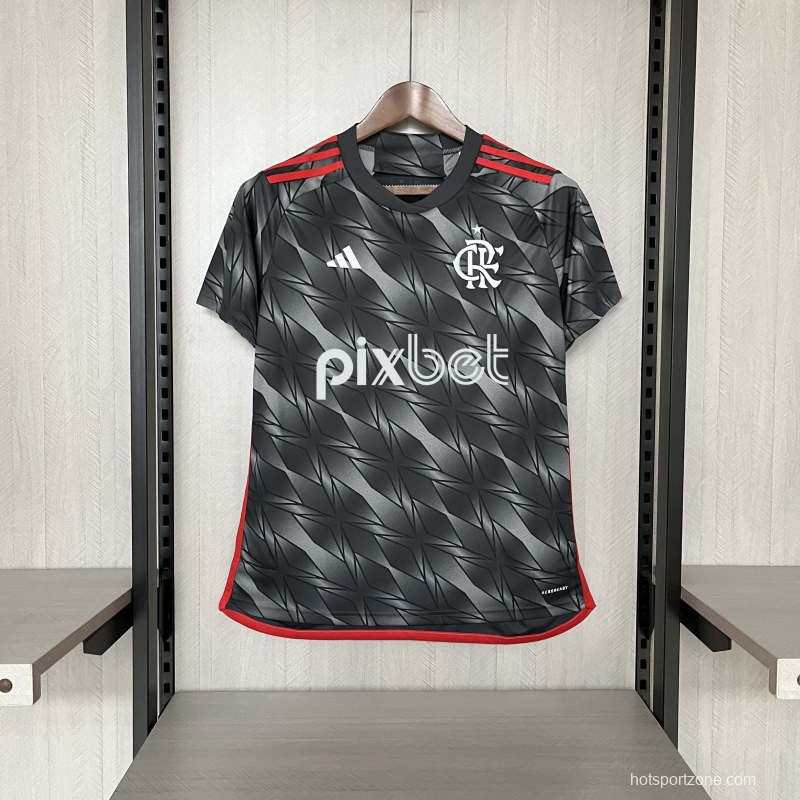 24/25 Womens Flamengo Third Black Jersey With Full Sponsor