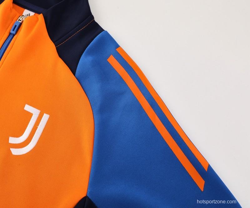 24/25 Juventus Orange Full Zipper Jacket +Long Pants