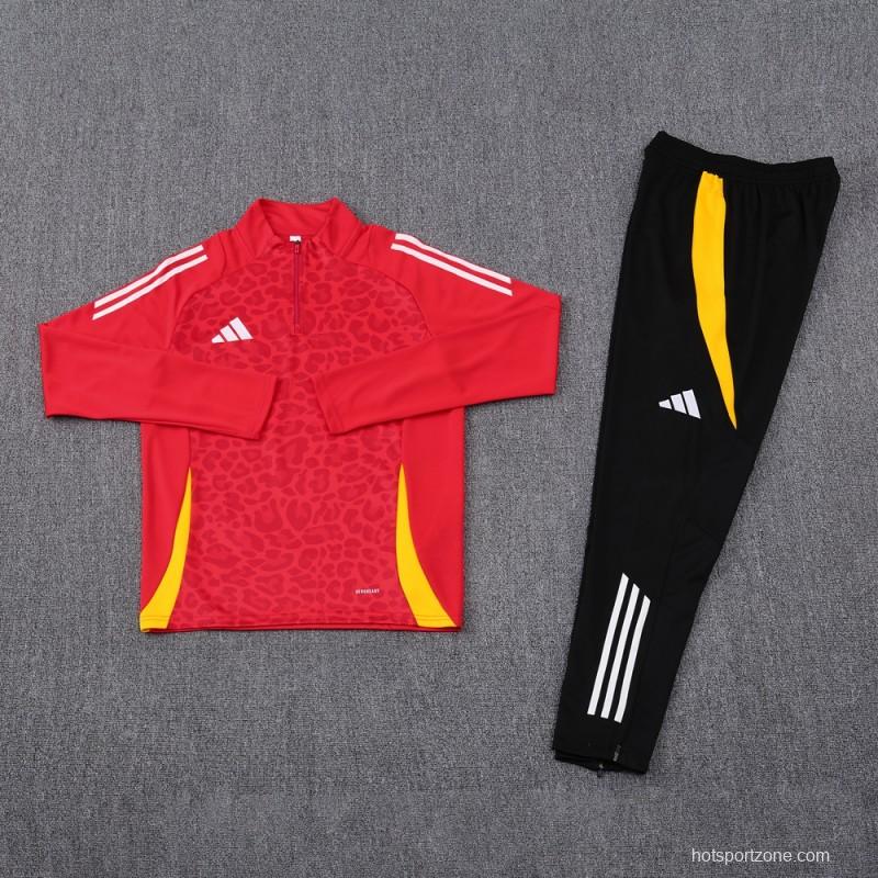 2024 Adidas Red Half Zipper Jacket+Long Pants