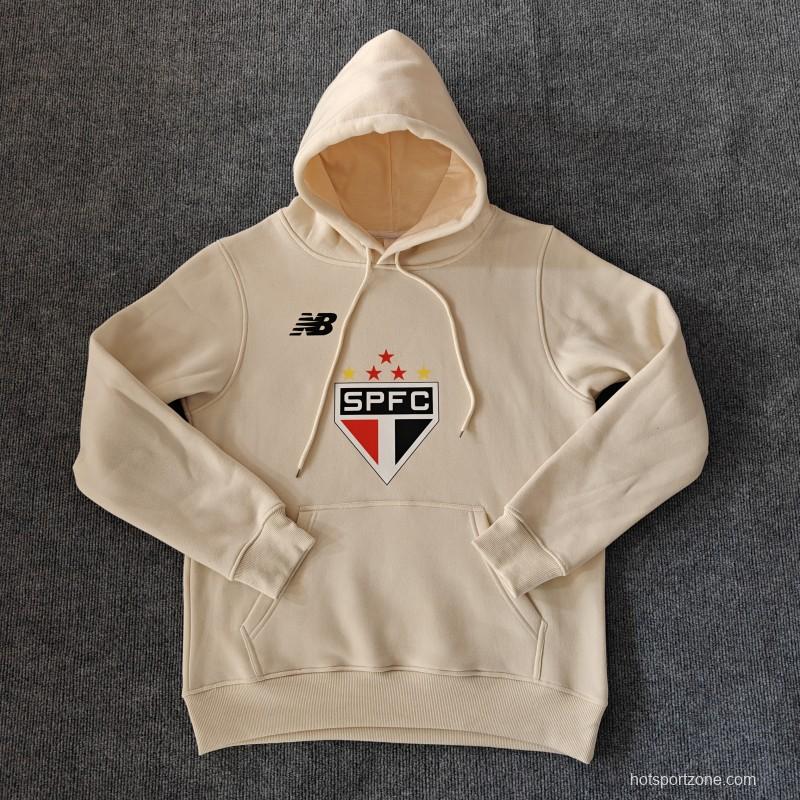 24/25 Sao Paulo Navy/Red/Black/Beige/Grey Hoodie WIth Black Badge