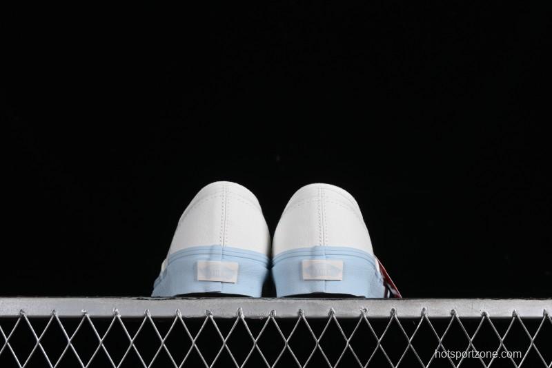 Vans Authentic White Blue Canvas Skate Shoes - VN0009PVEAK