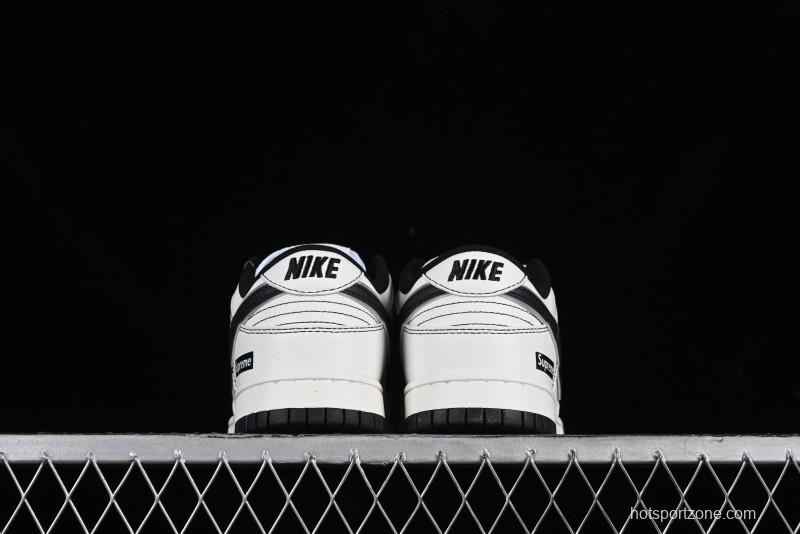 Nike Supreme x SB Dunk Low Casual Skate Shoes in Black and Beige - RM2308-237