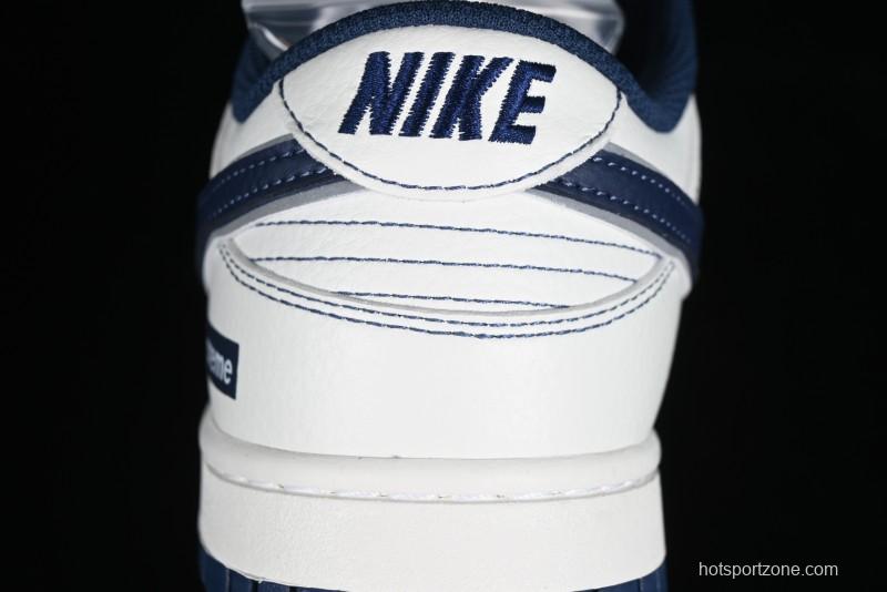 Nike Supreme x SB Dunk Low Collaboration Dark Blue Colorway Low-Top Casual Skate Shoes - RM2308-238