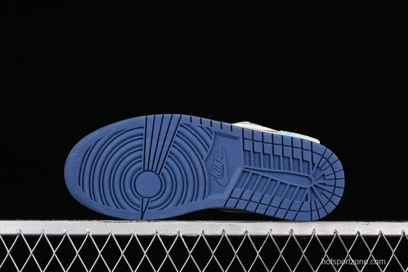 Nike Air Jordan 1 Low AJ1 Retro Basketball Shoes Panda Prank Voyage Theme - 553558-414