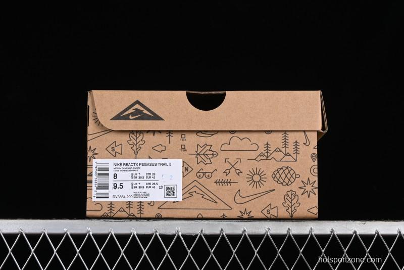 Nike Pegasus Trail 5 Off-Road Series Lightweight Comfortable Durable Low-Top Running Shoes - DV3864-200