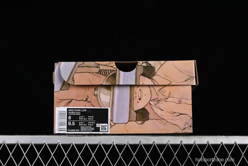 Nike SB Dunk Low LV Collaboration - Beige Green Anniversary High-End Custom Low-Top Casual Skate Shoes - LV6188-003