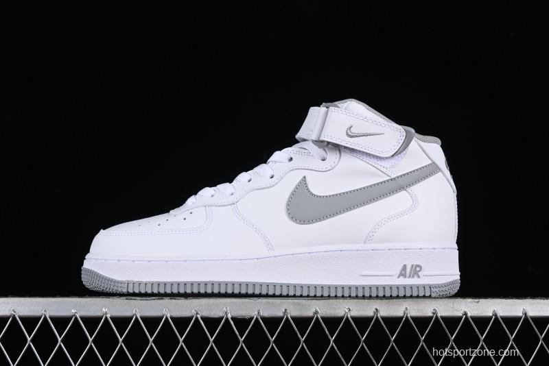 Nike Air Force 1 '07 Mid Casual Sneakers in White-Grey - DV0806-100