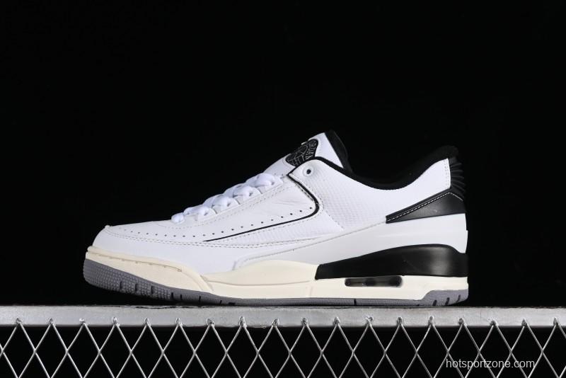 Nike Air Jordan 2/3 Retro Low-Top Basketball Shoes in White/Black - FD0383-100