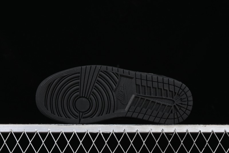 Nike Air Jordan 1 Low "Black Croc" Casual Sneakers with Crocodile-Embossed Leather - HJ7743-010